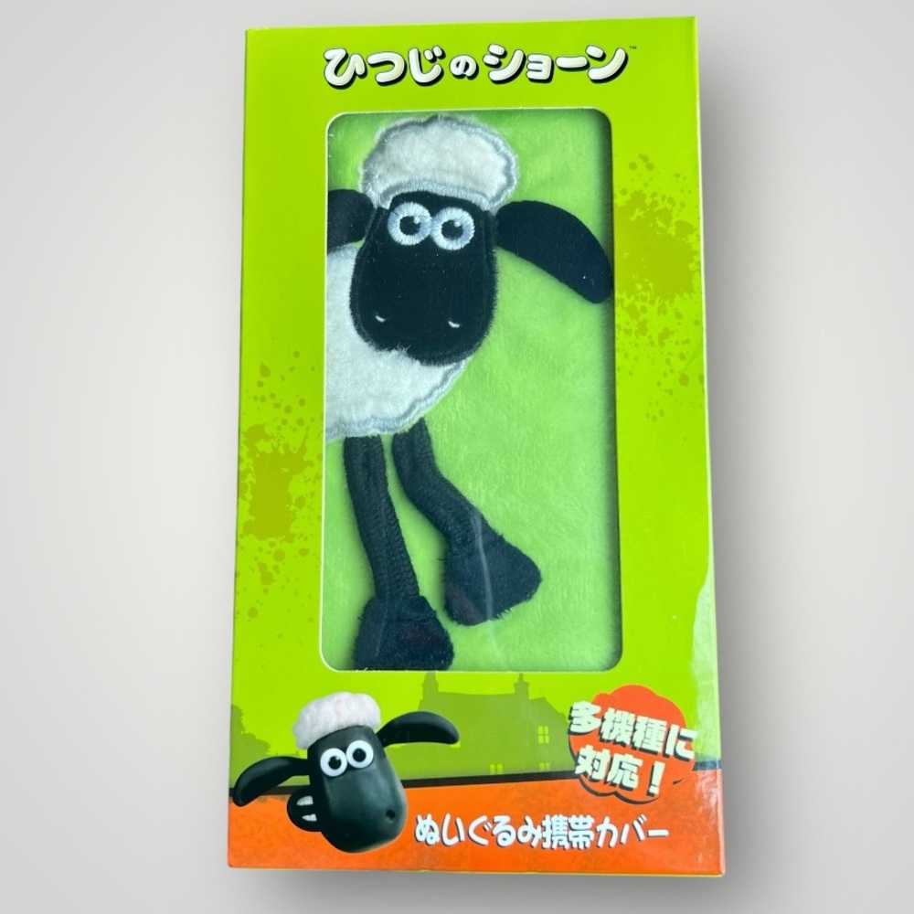 Shaun The Sheep Phone Case Plush Green Soft Magnetic Closure Collectible Used